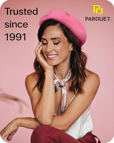 Parquet Solid Color French Beret Hat. Classic French, Casual and Chic Lightweight Cap for Women - color: Pink