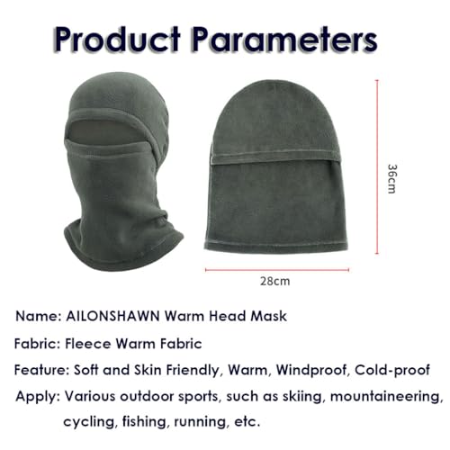 Ski Mask Fleece Balaclava Warm Winter Face Mask Men Shiesty Mask Women Motorcycle Thermal Fleece Face Cover for Cold Weather - color: Green