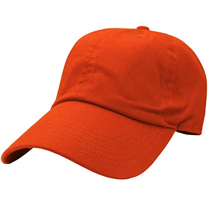Falari Classic Baseball Cap Dad Hat 100% Cotton Soft Adjustable Size - color: Orange