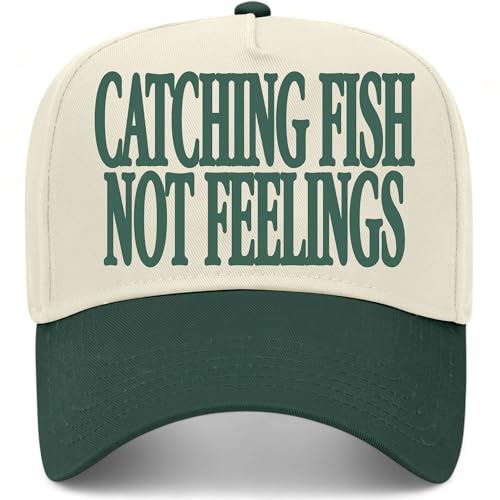 Catching Fish Not Feelings Hat - color: Green/Natural