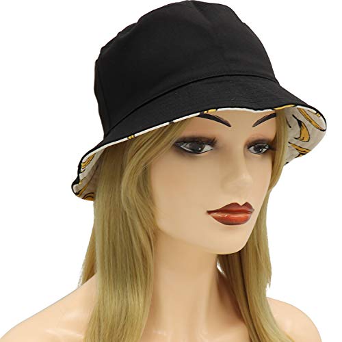 Umeepar Unisex Reversible Packable Bucket Hat Sun Hat for Men Women - color: Banana White