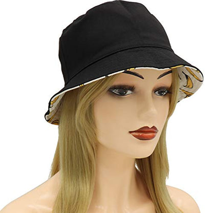 Umeepar Unisex Reversible Packable Bucket Hat Sun Hat for Men Women - color: Banana White