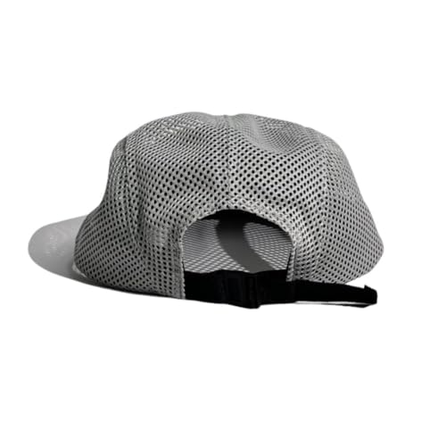 FASHIXD Mesh 5 Panel Runner Hat for Men Flat Brim Quick Dry Running Hat - color: Light Gray