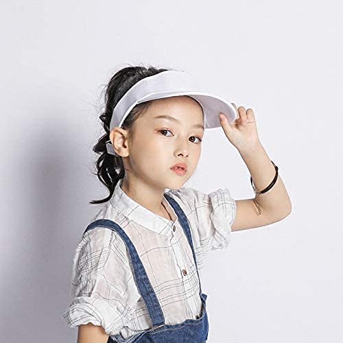 Toddler Sun Visor Girls Age 2-6, Kids Beach Visor Summer UV Protection Sport Cap for 6-12T - color: White, size: 6-12 Years