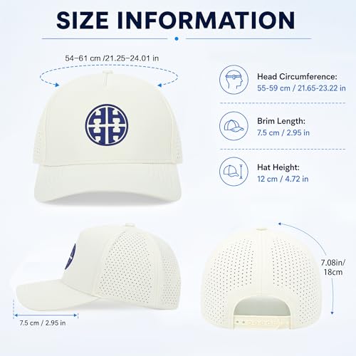 HH HOFNEN Quick Dry Baseball Cap Mesh Snapback Hat Golf Ball Cap Men Women - color: Beige