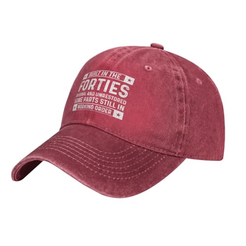 Built in Forties Original and Unrestored Some Parts Hat Women Dad Hat Trendy Hat - color: Red