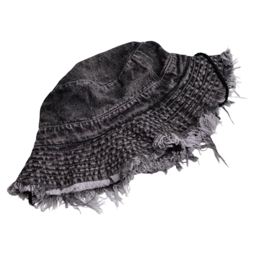 Cotton Denim Distressed Bucket Hat, Sun Hat, Hat for Men and Women - color: Blu16