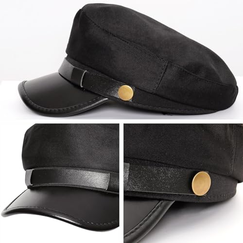 Gvhntk Yacht Boat Sailor Captain Hat/Police Hat/Chauffeur Hats Cap for Men Women Newsboy Cap Officer Cop Cosplay Costume Hats - style: Chauffeurs