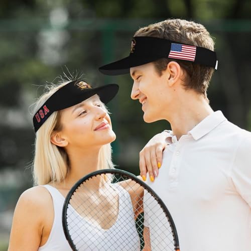United States 250th Anniversary Hat USA Est 1776 America Patriotic Visor Cap Adjustable Sun Hat for Women Men Sports Beach - color: Black1