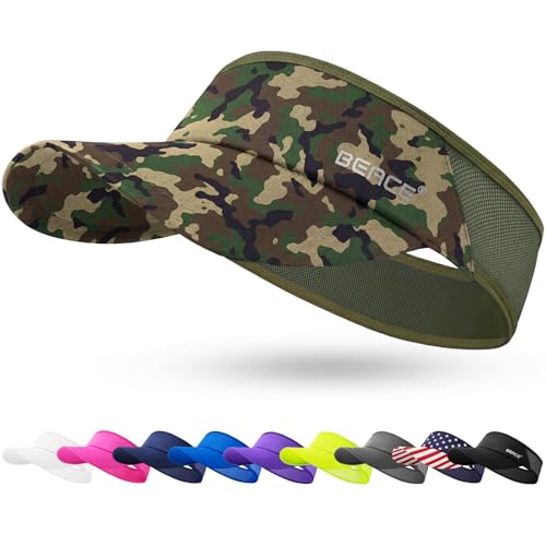 BEACE Sun Visor Hat Women Men-Sports Lightweight Wicking Stretchy Sunvisor Cap for Golf Tennis Running Pickleball Beach - color: Camouflage