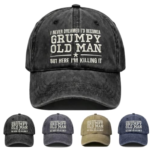 Old & Don't Care Hat, Vintage Distressed Old & Don’t Care Cap, Adjustable Funny Baseball Cap - color: Killing Old Man Black