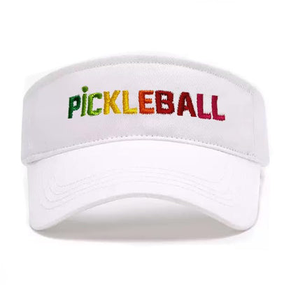 Embroidered Pickleball Visor Men Women,Gifts for Pickleball Lovers - color: White, style: Neon Pickleball Rainbow