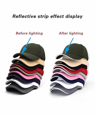 TSSGBL Men's Plain Baseball Hat - OSFM & XXL Big Head Fit，Adjustable Structured Ball Cap with Reflective Sandwich Brim - color: Red, size: Medium-Large