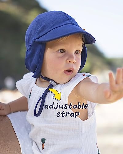 FURTALK Baby Sun Hat UPF 50+ UV Ray Sun Protection Cotton Toddler Hats for Boys Girls - color: Royal Blue, size: 6-24 Months