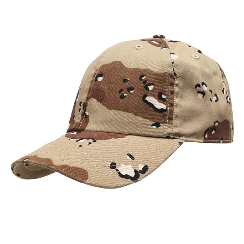 Falari Classic Baseball Cap Dad Hat 100% Cotton Soft Adjustable Size - color: Camouflage - Desert