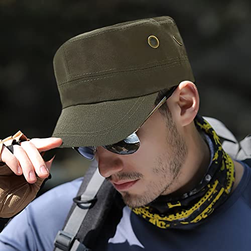 XYIYI Unisex Cotton Basic Cadet Army Cap Everyday Military Style Hat - color: Flat Army Green