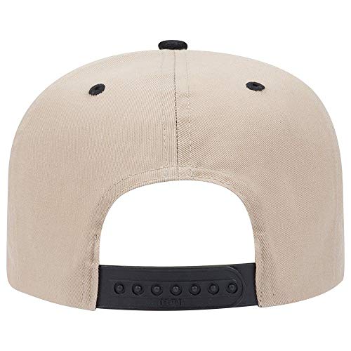 OTTO 6 Panel Pro Style Cotton Blend Twill Cap - color: Blk/Kha