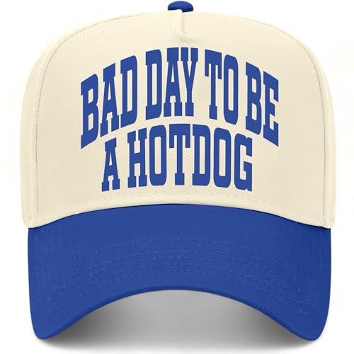 Bad Day to Be A Hotdog Collegiate Hat - color: Royal/Natural
