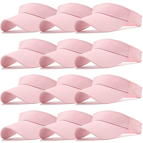 Ultrafun 12 Pack Sun Visor Hats Women Men Outdoor Sports Beach - color: 12pack-pink