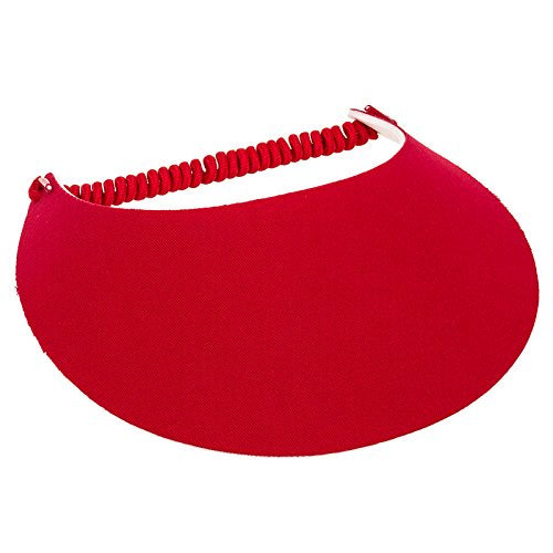 MG Women's Cotton Solid String Sun Visor Hat - color: Red