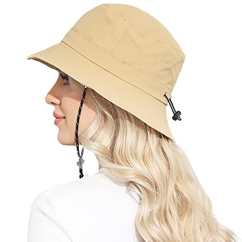 Packable Bucket Hat for Women Waterproof UV Protection Sun Hat - color: Khaki