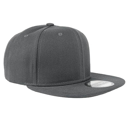 Gelante Plain Blank Flat Brim Adjustable Snapback Baseball Caps LOT 6 Pack - color: Dark Gray