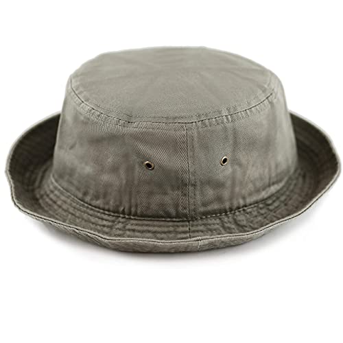 Cotton Bucket Hat Packable Sun Hat – Unisex Summer Travel Beach Fisherman Hat for Men Women Outdoor Fishing Hiking - color: Olive, size: Small-Medium