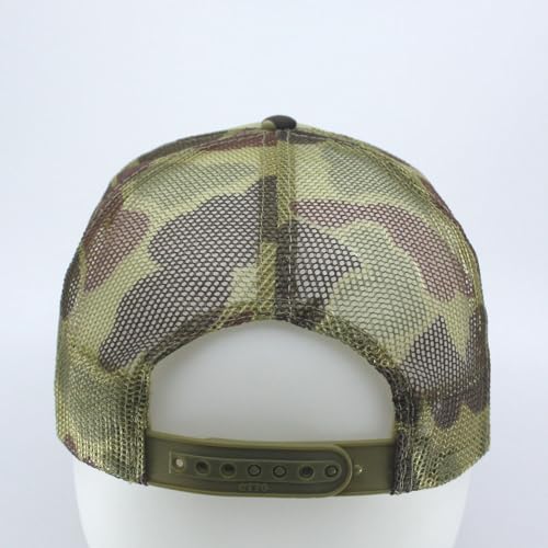 High Crown Foam Mesh Camouflage Tri-Color Oak Leaves Trucker Hat Baseball Cap - color: Kly/Lt.lod/Kly
