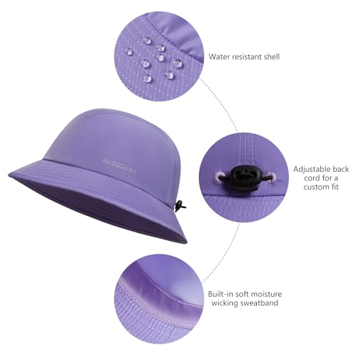BASSDASH UPF50+ Fishing Bucket Hat for Men Women Lightweight Water Resistant Packable Outdoor Summer Sun Hats FH13 - color: Purple