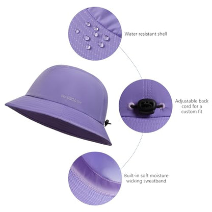 BASSDASH UPF50+ Fishing Bucket Hat for Men Women Lightweight Water Resistant Packable Outdoor Summer Sun Hats FH13 - color: Purple