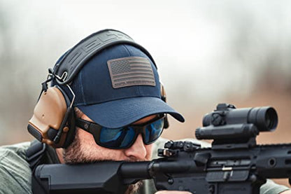 Magpul Trucker Hat Snap Back Baseball Cap, One Size Fits Most - color: Standard Leather Patch Navy