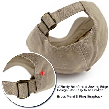 Loneshark Short Brim Baseball Cap for Running Small Bill Umpire Hat - color: Khaki