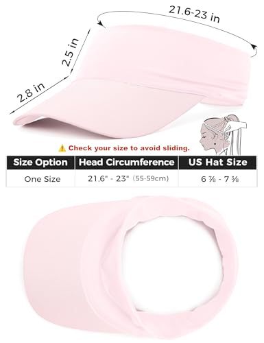 ROYBENS Cooling Visor Hat Women Men, Elastic Headband Sun Visor Golf Cap - color: Pink