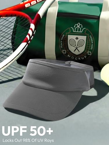 Sun Visor Hat for Women & Men UV Protection Lightweight Sports - color: Dark Gray