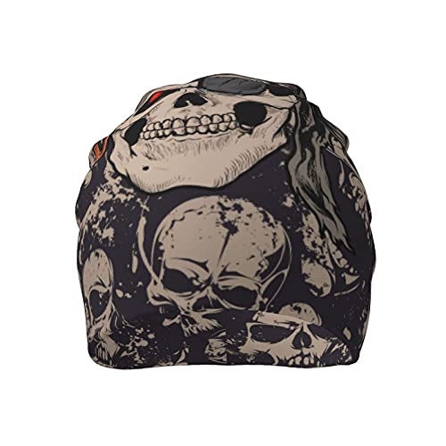 Gamepad Print Slouchy Beanie Skull Caps Chemo Hats Baggy Headwear for Men Women Jogging Cycling - color: Skull