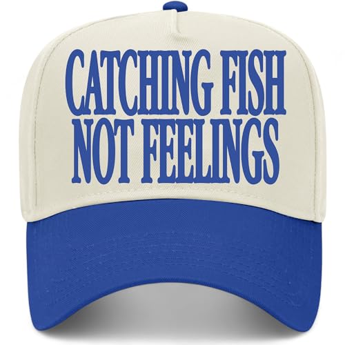 Catching Fish Not Feelings Hat - color: Royal/Natural