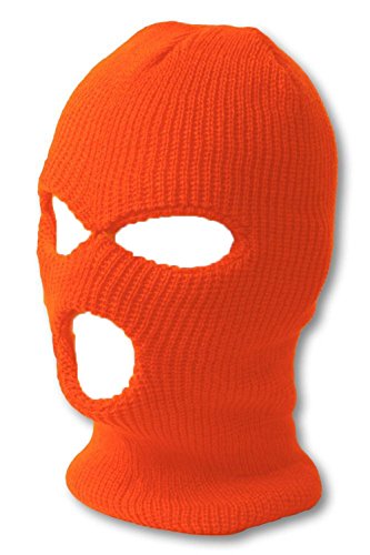TopHeadwear's 3 Hole Face Ski Mask - color: Neon Orange