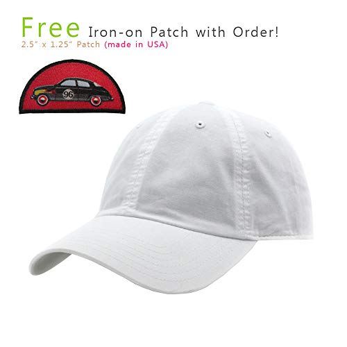 Washed Canvas Combed Cotton Unstructured Soft Crown Adjustable Dad Hat Baseball Cap - color: White 96r