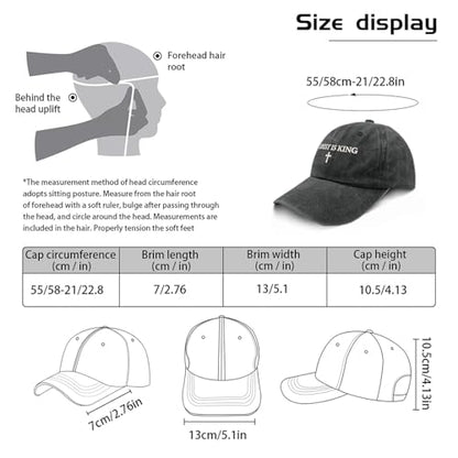 Man of God Husband Dad Embroidered Hat Camping Caps for Women - color: Christ is King Christian Cross Religious Jesus 12