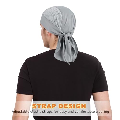 YANIKY Bandanas Skull Caps for Men, Women Skull Cap Helmet Liner Dew Rags - color: Grey
