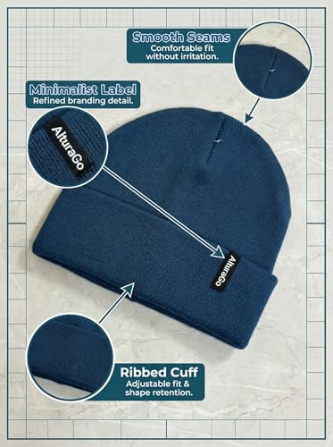 Beanie for Men Women Unisex Winter Hat Cuffed Thick Knitted Beanies Skull Cap - color: Royal Blue
