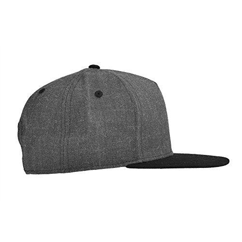 DALIX Premium Wool Blend Hat Flat Bill Cap Snapback Black Dark Gray Maroon Light - color: Dark Gray/Black