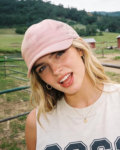 Croogo Cotton Short Brim Hat Low Profile Baseball Cap Unisex Streetwear - color: Pink
