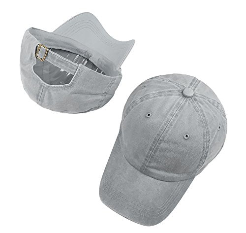 Glamorstar Classic Unisex Baseball Cap Adjustable Washed Dyed Cotton Ball Hat - color: Grey