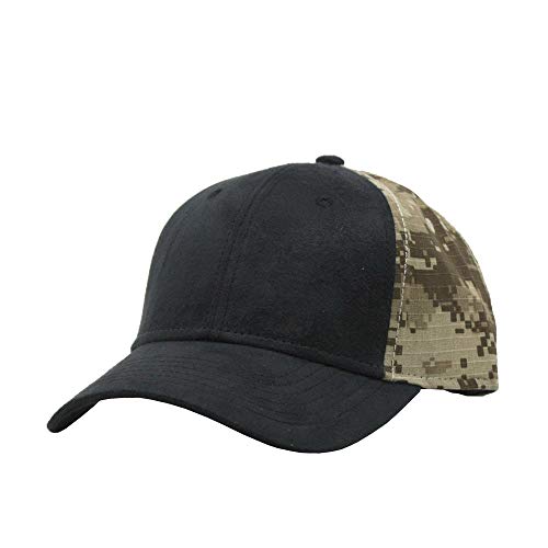 Heavy Washed Coated Canvas Wax-Look Adjustable Low Profile Men Women Baseball Cap - color: Black/Dark Khaki