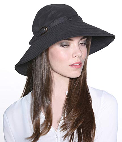 VINRELLA Rain and Sun Hat, Rain Hats for Women- Waterproof hat, Sun Protection, Shade Hat, Great for Hiking- Matte Bucket Hat - color: Black