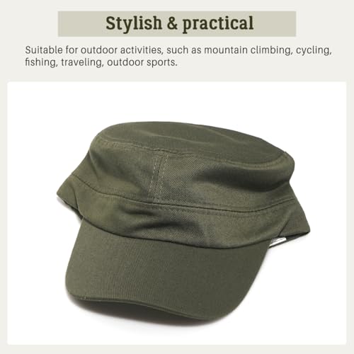 Glamorstar Unisex Cadet Army Hats 4 Pieces Military Flat Top Newsboy Cap - color: 4 Army Green