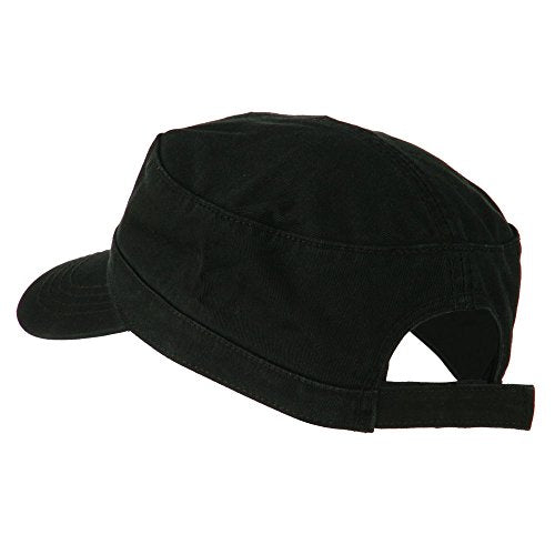 Garment Washed Adjustable Army Cap - color: Charcoal