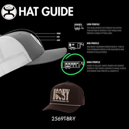 HOOEY Wild Ride Youth Hat - Brown Snapback Baseball Cap with Embroidered Logo, Adjustable 5-Panel Outdoor Casual Hat
