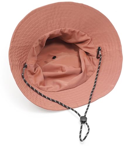 Unisex Waterproof Foldable Bucket Hat Packable Sun Cap for Hiking - color: Brick Red